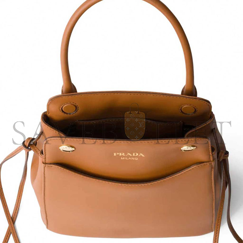 PRADA CARRY MINI LEATHER HANDBAG 1BA496 (21*19*7cm)
